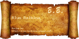 Blun Balbina névjegykártya